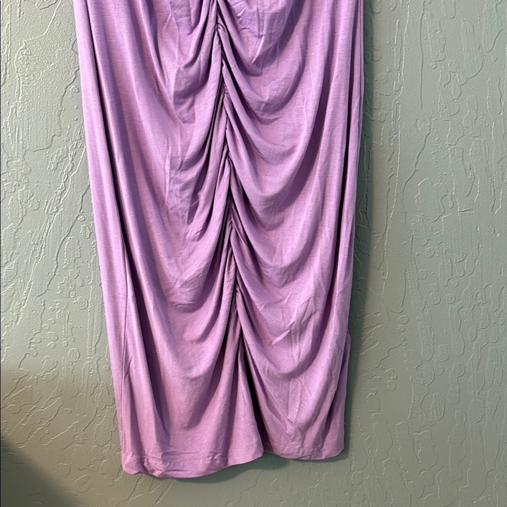 Daily Ritual Purple Ruched Midi Dress - Picture 2 of 5